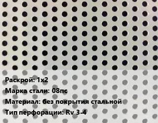 Лист перфорированный 1х2 Марка: 08пс без покрытия стальной Rv 3-4